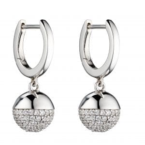 Ball earring with pave stone setting