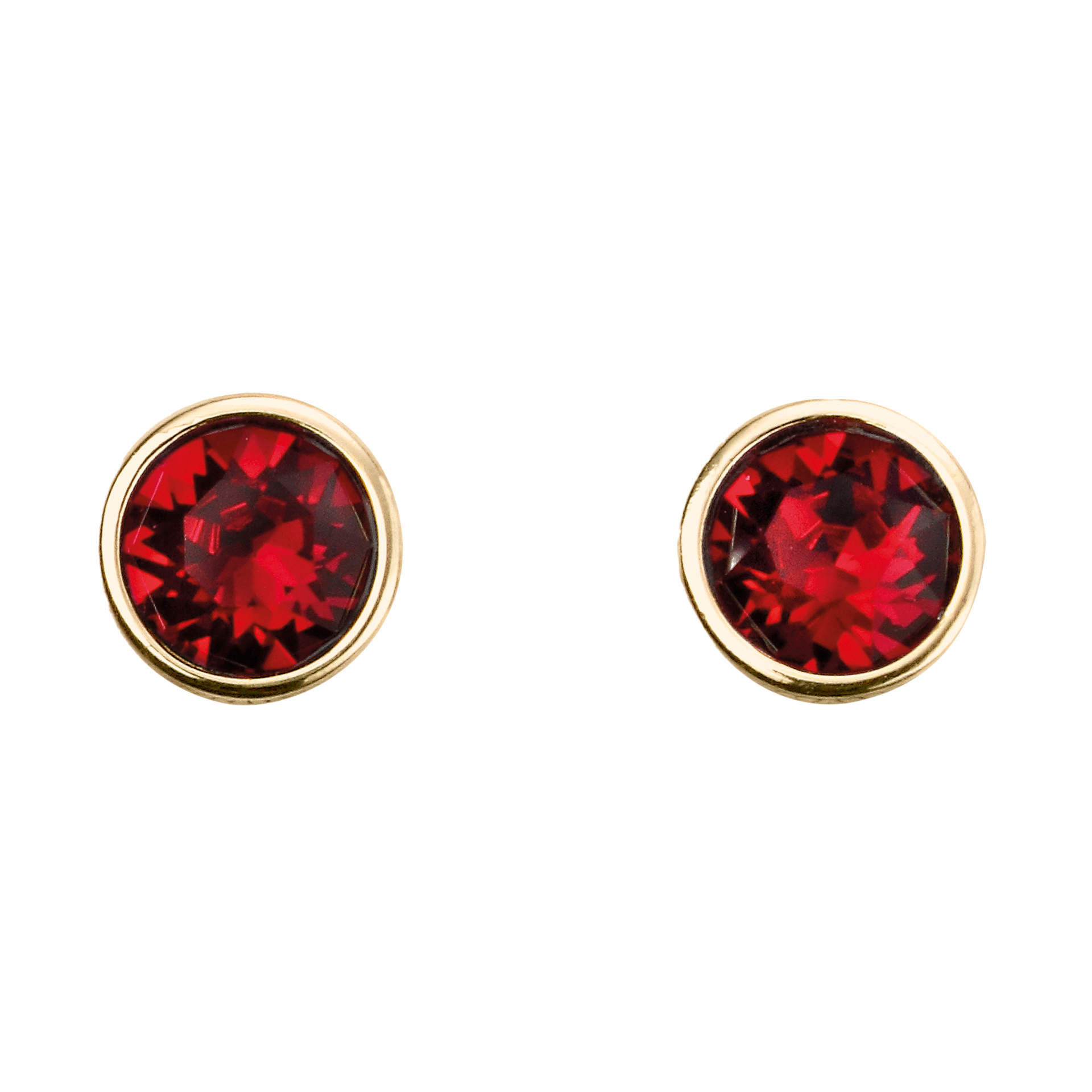 Swarovski crystal Ruby stud earrings | Dent Jewellers